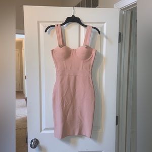 Akira bandage dress size M good feeling mini bandage in pink